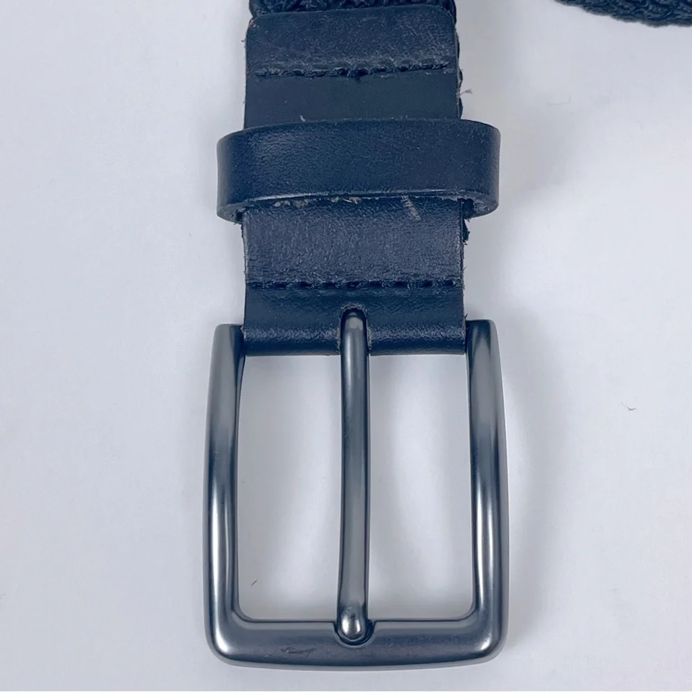 Larson & Co Stockholm Men's Black Woven / Braided Belt Size L; Leather, Stretch